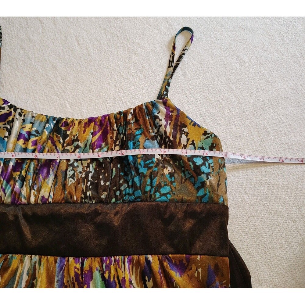 Y2K Abstract Print Dress Womens Size S Empire Waist Spaghetti Strap Retro - Picture 7 of 8